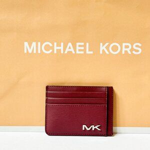 Michael Kors Cooper Slim Card Case Wallet Dark Cherry